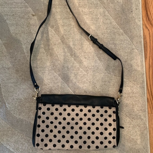 Kate Spade crossbody purse with black polka dots. - Picture 4 of 4